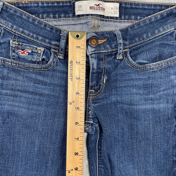 Hollister California Womens Jeans Size 24W 33L Bootcut Blue Denim - Picture 8 of 11